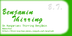 benjamin thirring business card