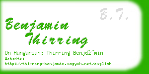 benjamin thirring business card